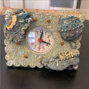 Vintage Victorian Desk Clock / Decoration.. Approx. 5” x 4.5”.
